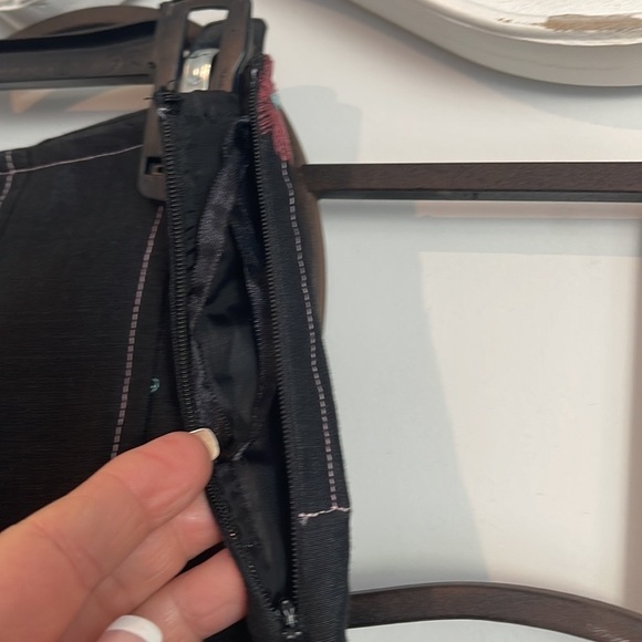 ANNE CARSON LINEN EMBROIDERED MINI SKATER SKIRT BLACK SIZE 4 PETITE - Picture 6 of 9